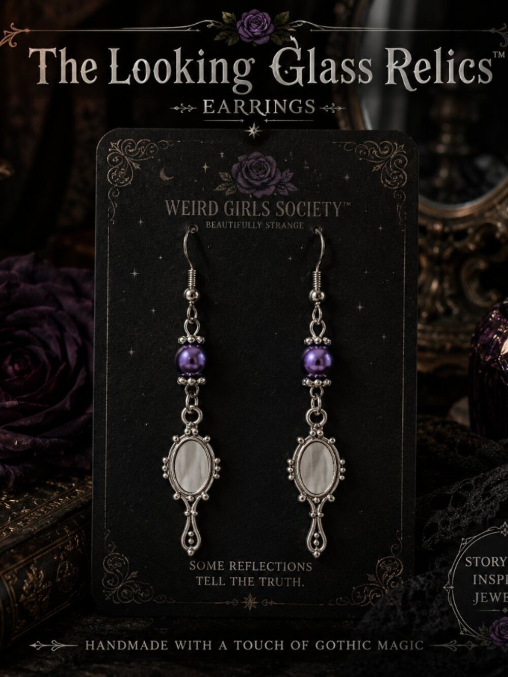The Looking Glass Relics™ Earrings | Mirror Dangle Earrings